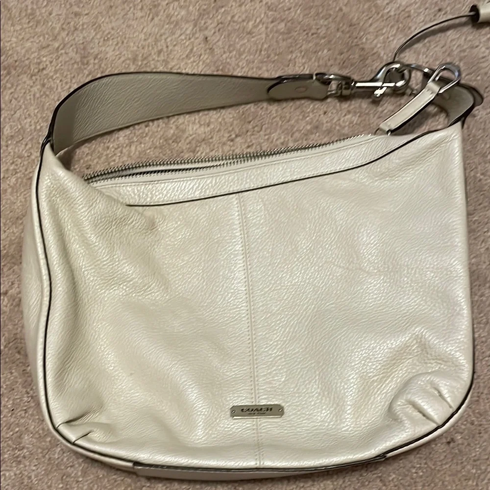 Coach Cream Leather Hobo Bag
